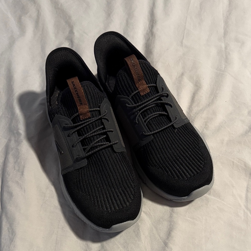 Men’s Skechers Black Knit Athletic Slipins Sneakers
